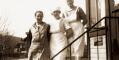 På Contans trappa 1927. Från vänster Dagny Anderberg med Betty Månsson och Ester Martinsson som var bagerskor.